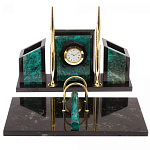 Настольный письменный набор из змеевика с часами Successful Leader варинант исполнения - 1 | Loft Concept в Липецке