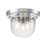 Потолочный светильник для ванных комнат с круглым стеклянным плафоном и тремя лампами Quoizel варинант исполнения - 6 | Loft Concept в Липецке