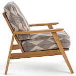 Кресло с каркасом из массива дуба Deniaud Oak Rhombus Beige Armchair варинант исполнения - 3 | Loft Concept в Липецке