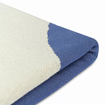 Плед из хлопка синего цвета с абстрактным принтом Elysian Flow Ocean варинант исполнения - 4 | Loft Concept в Липецке