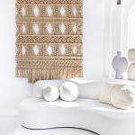 Панно на стену плетеное Макраме бежевый цвет  варинант исполнения - 3 | Loft Concept в Липецке
