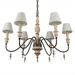 Люстра на металлическом основании с 6-ю белыми тканевыми абажурами Terrain варинант исполнения - 7 | Loft Concept в Липецке