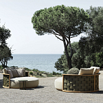 Дизайнерский уличный диван из массива дерева с плетеной спинкой PALINFRASCA Sofa варинант исполнения - 15 | Loft Concept в Липецке