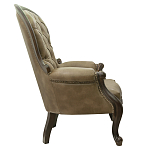 Кресло кожаное с мягкими подлокотниками на 4-х деревянных ножках Evelyn Classical Armchair варинант исполнения - 1 | Loft Concept в Липецке