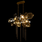 Люстра подвесная с 18-ю стеклянными плафонами с вертикальными подвесками Gilded Mirage  варинант исполнения - 6 | Loft Concept в Липецке