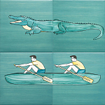 Плитка с узором Крокодил байдарочник варинант исполнения - 1 | Loft Concept в Липецке