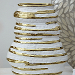 Ваза белая с рельефной поверхностью и золотыми полосами Vase Beehive варинант исполнения - 6 | Loft Concept в Липецке