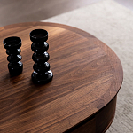 Кофейный стол овальный из дерева с 2-мя ящиками Coffee Walnut Table варинант исполнения - 4 | Loft Concept в Липецке