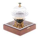 Икорница с декором "Три рыбки" с гравировкой и натуральным камнем Нефрит Decorative Cavair Dishes варинант исполнения - 6 | Loft Concept в Липецке