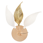 Бра с декоративными белыми и золотыми листьями на текстурном основании Wintery flovers варинант исполнения - 1 | Loft Concept в Липецке