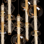 Люстра с плафонами из прозрачного и янтарного стекла в виде шаров и ромбов Gabriel Scott Luna варинант исполнения - 6 | Loft Concept в Липецке