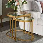 Комплект из 2-х приставных столиков на металлическом основании цвета латунь Ambassador варинант исполнения - 4 | Loft Concept в Липецке