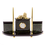 Настольный канцелярский набор из нефрита с декором в виде льва Golden Lion варинант исполнения - 1 | Loft Concept в Липецке