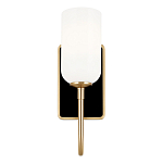  Бра с прямоугольным черным основанием и белым матовым цилиндрическим плафоном Kichler варинант исполнения - 10 | Loft Concept в Липецке