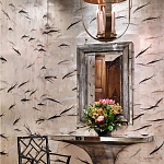 Обои ручная роспись Fishes Blue Pearl on Tarnished Silver gilded silk with pearlescent antiquing варинант исполнения - 1 | Loft Concept в Липецке