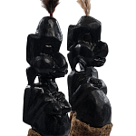 Комплект из 2-х деревянных статуэток Asmat Statuettes Black варинант исполнения - 3 | Loft Concept в Липецке