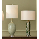 Настольная лампа керамическая с кремовым абажуром Scenic Column варинант исполнения - 6 | Loft Concept в Липецке