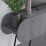 ТВ-тумба серая с 2-мя откидными дверцами и 2-мя открытыми полками CAPSULE TV STAND RETRO GREY варинант исполнения - 4 | Loft Concept в Липецке