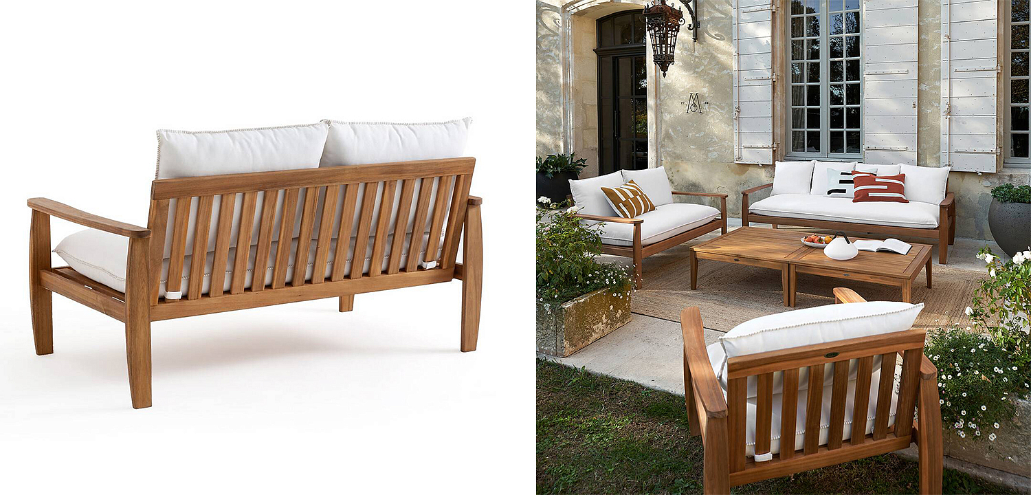 Уличный диван с деревянным каркасом Jensen Sofa Уличный диван с деревянным каркасом Jensen Sofa - Loft-Concept в Липецке