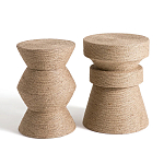 Приставной стол с отделкой из джута Juti D35 см варинант исполнения - 5 | Loft Concept в Липецке