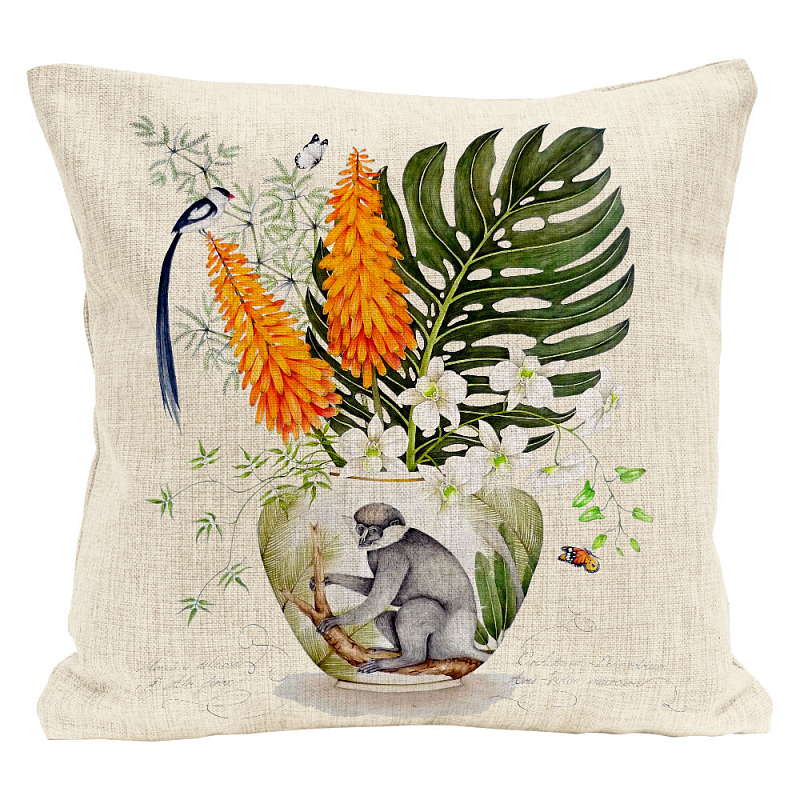 Декоративная подушка Little Monkey Pillow Мульти Бежевый Декоративная подушка Little Monkey Pillow Мульти Бежевый в Липецке | Loft Concept