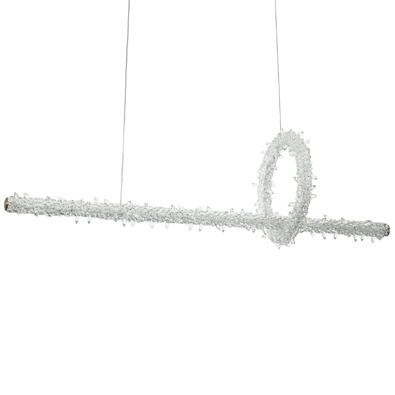 Подвесной линейный светильник Gilbertine Crystals Linear Hanging Lamp Прозрачный Латунь Подвесной линейный светильник Gilbertine Crystals Linear Hanging Lamp Прозрачный Латунь в Липецке | Loft Concept