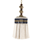 Подвесной светильник с подвесом из деревянных бусин и абажуром из кисточек Аmbiance варинант исполнения - 1 | Loft Concept в Липецке