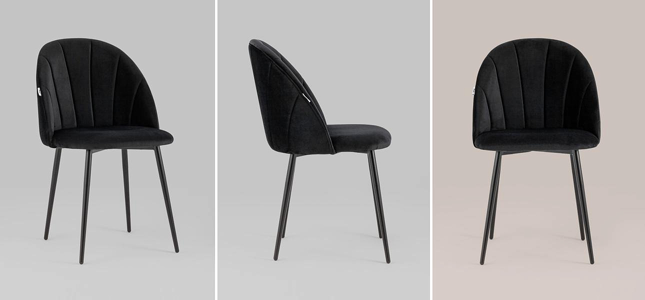 Стул Balsari S Chair Черный Велюр Стул Balsari S Chair Черный Велюр - Loft-Concept в Липецке