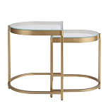 Комплект из 2-х приставных столиков на металлическом основании цвета латунь Ambassador варинант исполнения - 2 | Loft Concept в Липецке