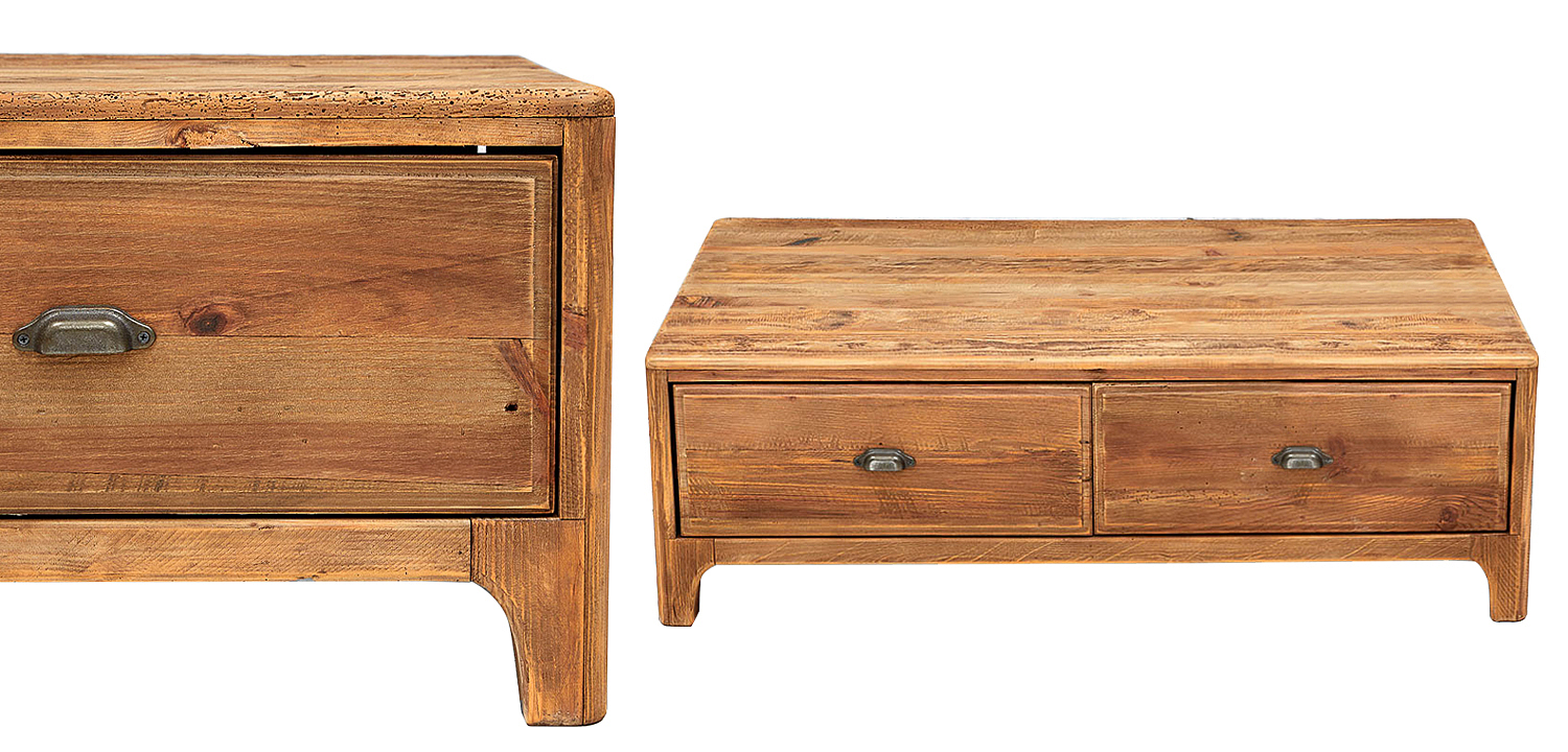 Кофейный стол из массива сосны с 4-мя ящиками Tegan Coffee Table Кофейный стол из массива сосны с 4-мя ящиками Tegan Coffee Table - Loft-Concept в Липецке