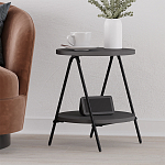 Стол приставной с 2-мя круглыми столешницами цвета антрацит ESSEL SIDE TABLE ANTHRACITE варинант исполнения - 5 | Loft Concept в Липецке