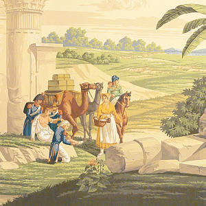 Обои ручная роспись Napoleon's Campaign in Egypt Papyrus on scenic paper