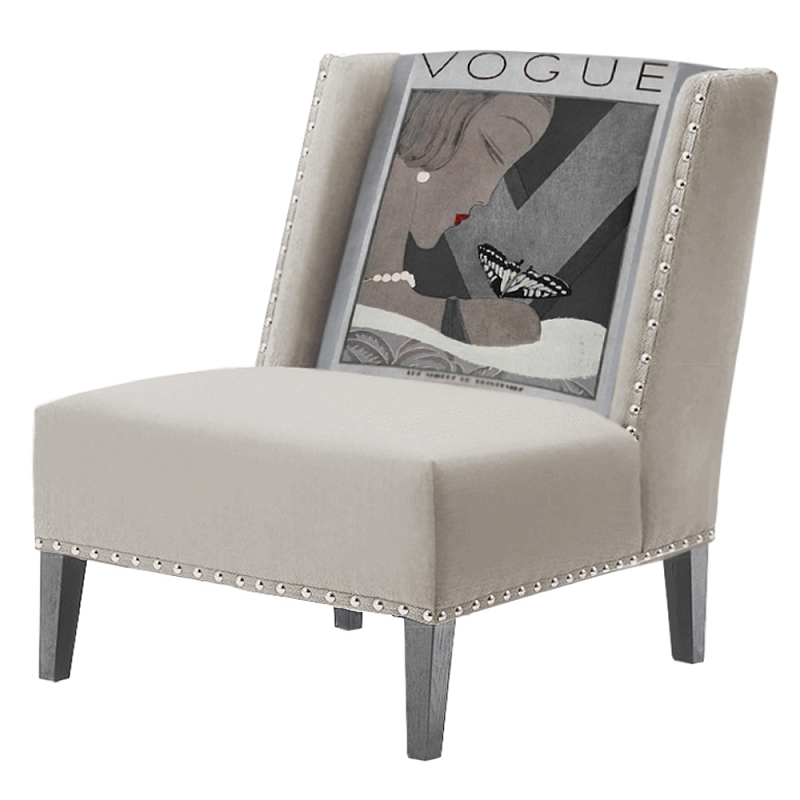 FUN Armchair Vogui II Beige Дизайнерское кресло с цветным принтом Бежево-серый FUN Armchair Vogui II Beige Дизайнерское кресло с цветным принтом Бежево-серый в Липецке | Loft Concept
