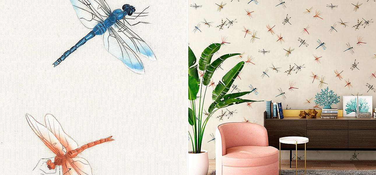 Обои ручная роспись Dragonflies Обои ручная роспись Dragonflies - Loft-Concept в Липецке