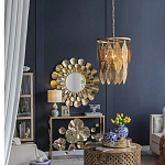 Зеркало круглое настенное в металлической раме Sunny Golden Petals варинант исполнения - 6 | Loft Concept в Липецке