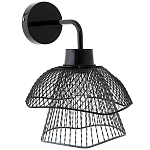 Бра с сетчатым металлическим абажуром Black Mesh Lampshade варинант исполнения - 1 | Loft Concept в Липецке
