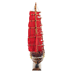 Декоративная модель деревянного парусника с красными парусами в подарочной упаковке With The low варинант исполнения - 3 | Loft Concept в Липецке