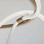 Люстра подвесная круглая золотого цвета с белыми изогнутыми световыми линиями Luke Lampco Tracer Lamp варинант исполнения - 7 | Loft Concept в Липецке