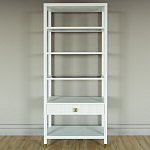 Стеллаж Elsa Dreams White со стеклянными полками и ящиком варинант исполнения - 4 | Loft Concept в Липецке