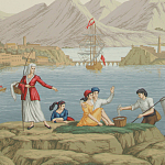 Обои ручная роспись Views of Italy Aurore варинант исполнения - 1 | Loft Concept в Липецке