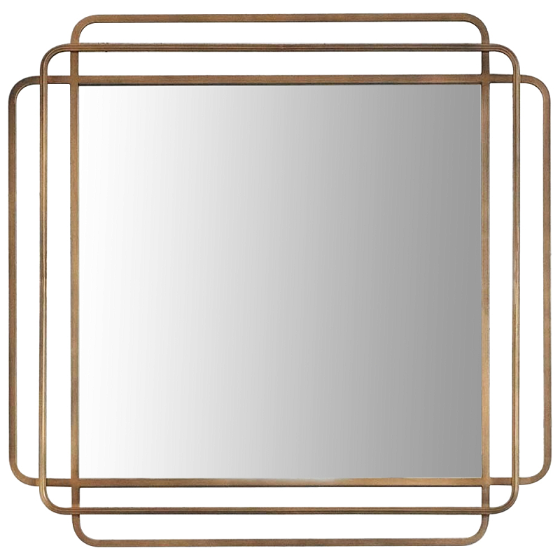 Квадратное настенное зеркало Arbela Mirror Латунь Квадратное настенное зеркало Arbela Mirror Латунь в Липецке | Loft Concept