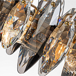 Люстра подвесная с овальными подвесками из стекла дымчатого цвета Harlow Crystal Round варинант исполнения - 7 | Loft Concept в Липецке