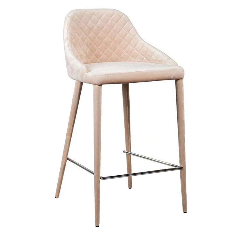 Стул Douglas Rhombus Bar stool Бежевый Велюр Бежевый Стул Douglas Rhombus Bar stool Бежевый Велюр Бежевый в Липецке | Loft Concept