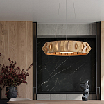 Люстра круглая из толстых деревянных реек Wooden Slats варинант исполнения - 4 | Loft Concept в Липецке