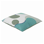 Подушка декоративная хлопковая мятного цвета с абстрактным принтом Elysian Flow Breeze варинант исполнения - 1 | Loft Concept в Липецке