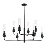 Люстра с 8-ю плафонами в форме стеклянных трубок и мраморных декоративных элементов Montreal варинант исполнения - 1 | Loft Concept в Липецке