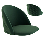 Барный стул со спинкой и металлической подставкой на 4-х деревянных ножках Зеленый Велюр Vendramin Chair варинант исполнения - 2 | Loft Concept в Липецке