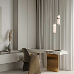 Подвесной светильник с цилиндрическим плафоном из белого алебастра Cryptocrystalline Stone варинант исполнения - 9 | Loft Concept в Липецке