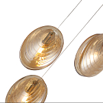 Люстра каскадная с 6-ю стеклянными круглыми плафонами янтарного цвета Savio Glass Disc Light варинант исполнения - 3 | Loft Concept в Липецке