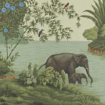 Обои ручная роспись River Scenes of Bengal Verdoyant варинант исполнения - 1 | Loft Concept в Липецке